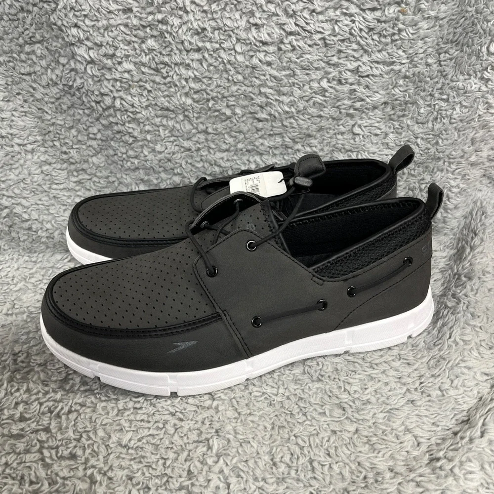 Speedo Port Shoe Mens 11 Grey Perforated Slip On Water Sneakers